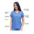thumbnail image 3 of Adar Pro Heather Blouses Médicales pour Femmes - Col en V, 3 of 7