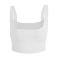 thumbnail image 1 of Women's Sleeveless Strappy Tank Square Neck Double Layer Workout Basic Crop Tops, 1 of 5