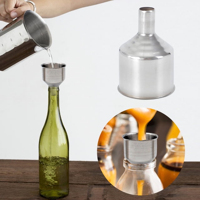 Oleegame 1PC Stainless Steel Funnel For Micro Oil Bottle DIY Lipstick Cooking Liquid Homemade Makeup Filler Silver
