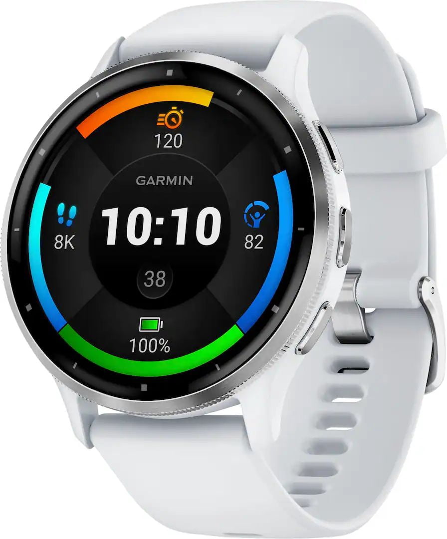 Refurbished (Good) Garmin Venu 3 GPS 45mm Smartwatch - Silver Stainless Steel Bezel and Whitestone Case (010-02784-00)