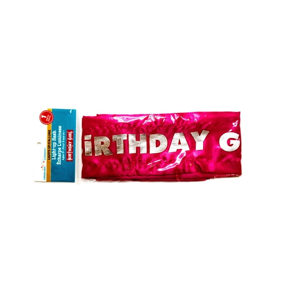 Way To Celebrate Birthday Light-Up Sash Pink