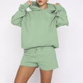 thumbnail image 4 of IROINNID Sweatsuit For Women 2 Pieces Set Reduced Solid Set Tracksuit Pullover Sport Hoodless Suit Sets Jogging Suit,Green, 4 of 9