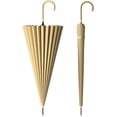 thumbnail image 1 of Large Stick Umbrella With Leather Hook Handle 45 Inch - Automatic Open Classic Golf Umbrellas Windproof 24 Ribs - Curved Handle Business Umbrella Cane for Gentlemen gold, 1 of 7