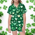 thumbnail image 2 of MIASHUI Ensemble de Pyjama Deux Pièces pour Garçons et Filles, Manches Courtes, Vert Clair, 3-4 Ans, 2 of 4
