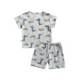 thumbnail image 2 of Kmbangi Vêtements de Loisirs pour Tout-Petits Manches Courtes Col Rond Hauts Shorts, 2 of 9