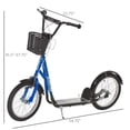 thumbnail image 3 of Aosom Kick Scooter, Kids Scooter with Adjustable Handlebar, Blue, 3 of 10