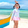 thumbnail image 2 of MIASHUI Girls Swimsuits 2 Piece Rash Guard Sets Long Sleeve Bathing Suits Beachwear,Pink,2-3 Years, 2 of 7