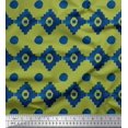thumbnail image 1 of Soimoi Green Poly Georgette Fabric Aztec Geometric Fabric Prints By Yard 42 Inch Wide, 1 of 3