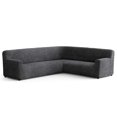 thumbnail image 1 of Mamma Mia Covers Microfibra Corner Sectional Sofa Couch Slipcover, Gray, 1 of 9