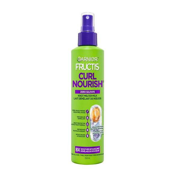 Garnier Fructis Curl Nourish Vaporisateur Démêlant pour les Cheveux, à l'Huile de Coco