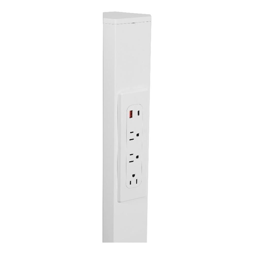 Pemberley Row Metal White Power Station Triangular Freestanding 12.75"W x 12.5"D x 35.75"H Assembled