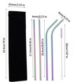 thumbnail image 3 of Meitianfacai 304 Color Metal Stainless Steel Straws Portable Set Reusable Bar Drinks Milk Tea Straws 5pc, 3 of 4