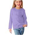 thumbnail image 5 of MeetoTime Girls Long Sleeve Tops Crewneck Solid Color Dressy Tunic Tops Children's Pullover Undershirt, 5 of 5