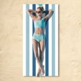 thumbnail image 2 of Popular Home Essentials, Cotton Oversized Beach Towel Large 70 X 35 Inch Pool Towel Rose Red Striped Swimming Cabana Towel Water Absorbent Quick Drying Towel Swimming Towel, 2 of 9
