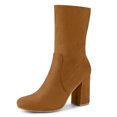 thumbnail image 1 of Unique Bargains Bottines à Talon Bloc Extensibles à Bout Rond pour Femmes, 1 of 6