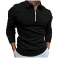 thumbnail image 1 of KIHOUT Chandails de Printemps et d'Hiver pour Hommes, Blouse Décontractée Unie à Col Rabattu, Chandail à Fermeture Éclair à Haute Élasticité, Taille P-3TG, 1 of 5