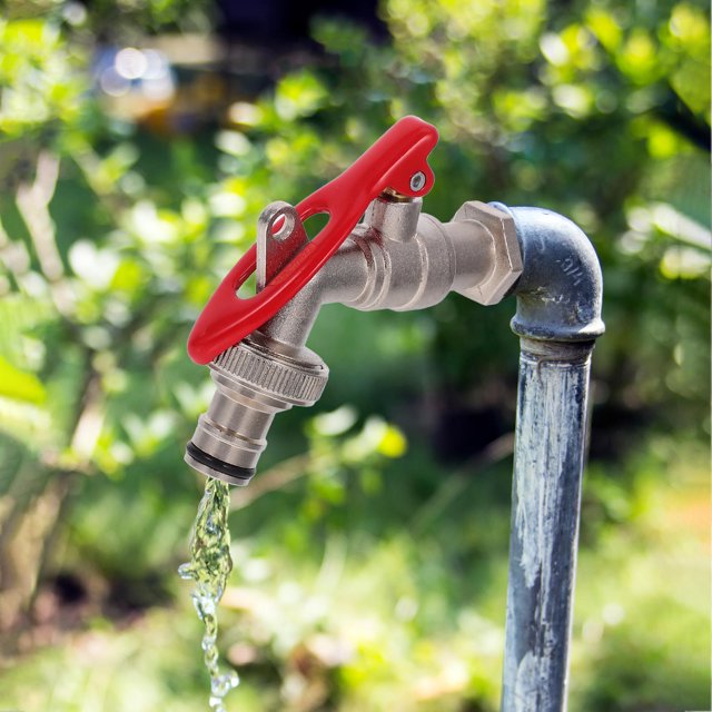 RUNROTOO Robinet d'Arrosage Extérieur Rouge en Métal pour Jardiniers avec Conception Pratique 1 Ensemble