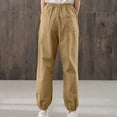 thumbnail image 5 of Timegard Cotton Linen Pants pour Femmes, Taille Élastique, Bas Resserré, Pantalon Court Décontracté d'Été avec Poches, 5 of 5