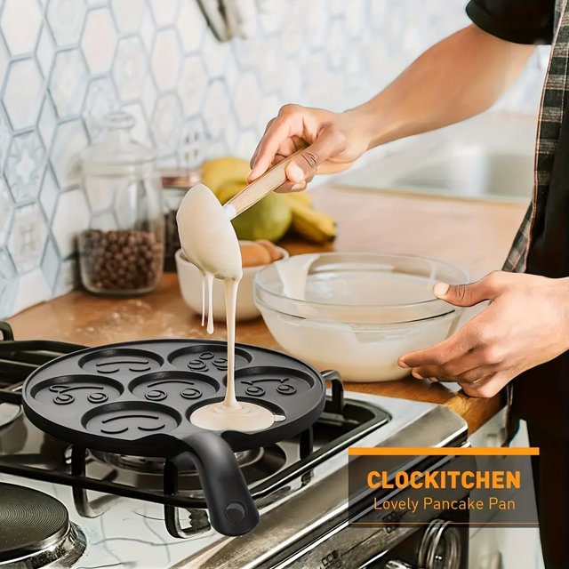 7-Mold Mini Non-Stick Pancake Maker - Easy to Clean, Practical, and Fun for Kids - Perfect for Creative Breakfasts and Weekend Brunches