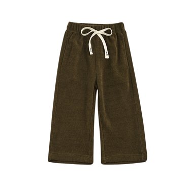 Funicet Baby Girl Pants,Wide Leg Pants,1-10 Years Girls Casual Solid Color Drawstring Warm Suede Straight Leg Wide Leg Pants Long Pants,Pants for Girls,Girls Pants Size 8