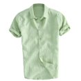 thumbnail image 1 of Men‘s Short-Sleeve Shirts Button Down Linen Shirt Summer Casual Tops, 1 of 3