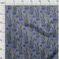 thumbnail image 3 of oneOone Georgette Viscose Medium Blue Fabric Floral Retro Craft Projects Decor Fabric Printed By The Yard 42 Inch Wide, 3 of 5