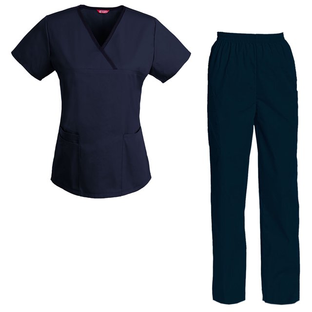 Women's Scrubs Set Scrub Top and Pants Scrubs Set