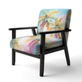 thumbnail image 3 of Designart "Pop Art Palm Trees III" Multi-Color Floral Upholstered Accent Chair - Traditional Arm Chair For Living Room, 3 of 7