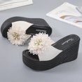 thumbnail image 4 of LSLJS Sandales Femmes Décontractées à Bout Ouvert Talons Hauts Épais Wedge Chaussures Fleurs Exquises Pantoufles, 4 of 5