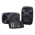 thumbnail image 1 of Système PA portable Ultra compact avec 2 Haut-Parleurs avec Bluetooth et Mélangeur Alimenté à 8 Canaux avec (2x) 2 Câbles de Haut-Parleur de 18 Pieds, 1 of 3