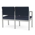 thumbnail image 5 of Lenox Steel Reception Waiting Room Loveseat / Silver Steel / Blue / Blue, 5 of 5
