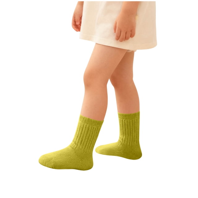Solid Color Mid-Leg Socks for Boys and Girls, Princess Style Comfortable Loose Socks, Baby Socks, Student Sports Socks