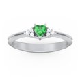 thumbnail image 2 of Birthstone Heart Ring with Shoulder Accents - Emeral (May), 2 of 4