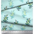 thumbnail image 3 of Soimoi Modal Satin Fabric Leaves & Floral Block Decor Fabric Printed Yard 42 Inch Wide, 3 of 3