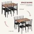thumbnail image 4 of Gaderth 5 Piece Dining Table Set for 4, Kitchen Table and Chairs Set with 4 Upholstered Chairs, MDF Tabletop and Metal Frame, Space Saving Dining Room Furniture for Apartment, Kitchen, Small Space, 4 of 8