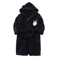 thumbnail image 1 of JIRNDfCA Boys Robe With Hood Soft Cute Cartoon Bathrobe Long Sleeve Facecloth Rabbit Warm Kids Robe Children Sleepwear Navy 6-7 Years, 1 of 3