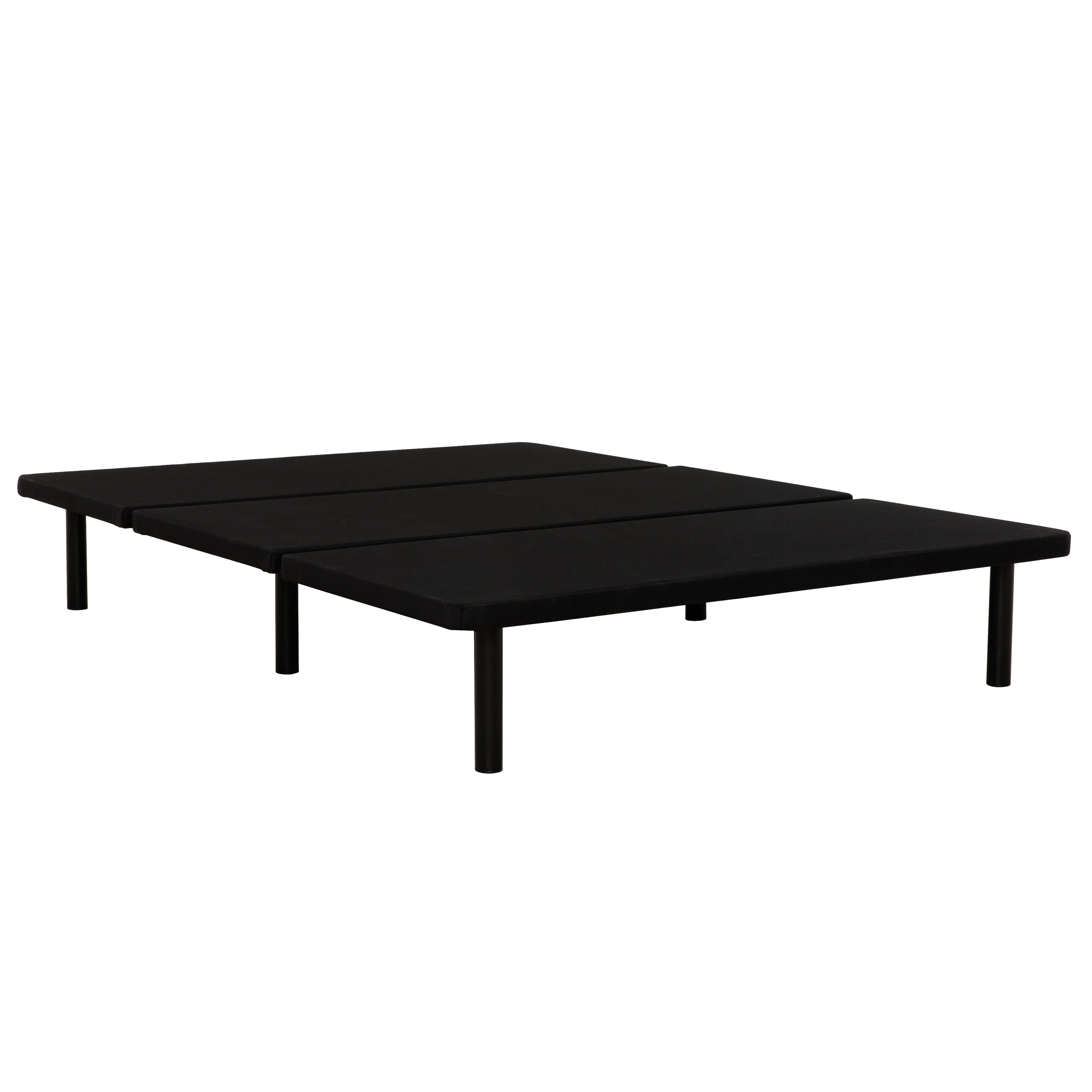 Primo ZenBase lit plateforme rembourré – format double, tissu noir, sans sommier requis, profil bas moderne pour chambre ou chambre d’amis