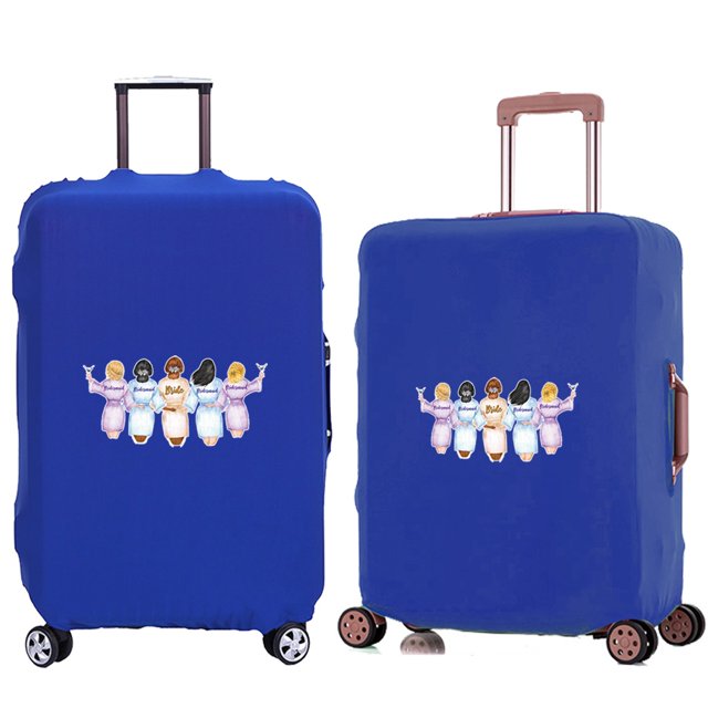 Luggage Cover Travel Suitcase Protective Cover for Trunk Case 18 '' -28 '' Foldable Light Elastic Suitcase Cover Bride Pattern 1Bride005 L