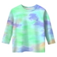 thumbnail image 4 of Splozh Chemises Filles Manches Longues Fille Décontracté Col Rond T-Shirt Manches Trois Quarts T-Shirt Régulier Basique Haut Manches 3/4 Vert, 4-5 Ans, 4 of 5