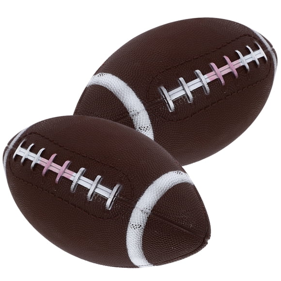 OULII 2Pcs Inflatable Rugby Ball Coffee Color for Cosplay Outdoor Training and Hand Eye Coordination