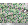 thumbnail image 3 of Soimoi Polyester Crepe Fabric Leaves & Tulip Floral Fabric Prints by Yard 52 Inch Wide, 3 of 3