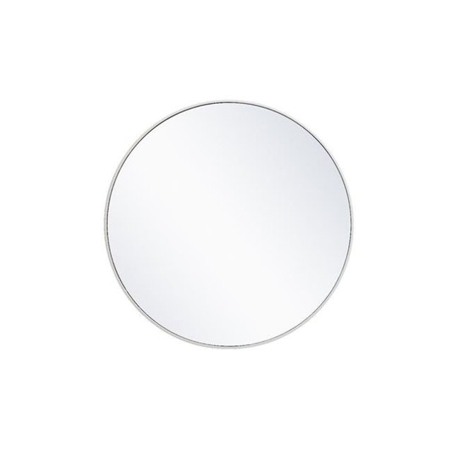 Elégant Décor MR4041WH 36 in. Cadre en Métal Miroir Rond&44; Blanc