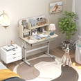 thumbnail image 2 of Gymax Table d'Étude Multifonction pour Enfants Bureau d'Étude avec Plateau Inclinable Support de Livre Gris, 2 of 10