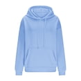 thumbnail image 3 of Besolor Womens Plus Size Hoodies Long Sleeve Drawstring Pullover Tops Casual Loose Fall Winter Hooded Sweatshirts, 3 of 6