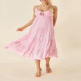 thumbnail image 4 of Solid Spaghetti Strap Midi Cami Dress for Women - Perfect for Parties and Beach, 4 of 9