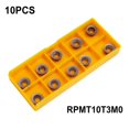 thumbnail image 4 of 10 Pcs Inserts en Carbure RPMT10T3MO Coupeurs pour Outil de Fraisage en Acier de Tour CNC, 4 of 10