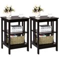 thumbnail image 1 of Patiojoy 2PCS 3-tier Side Table Nightstand Sofa End Table Storage Display Shelf Espresso, 1 of 10