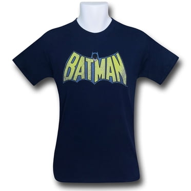 Batman T-Shirt Bleu Marine à Logo Usé - Petit