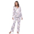 thumbnail image 2 of White Mark Women's Floral Long Sleeve Button-Down Pajama Set, 2 of 6