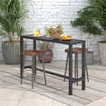 thumbnail image 3 of Costway Outdoor Metal Bar Table 55" Patio Rectangular Counter Height Dining Table Black, 3 of 10